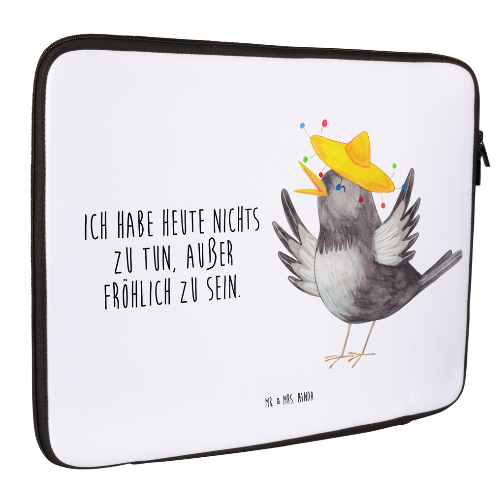 20 x 28 Notebook Tasche  Rabe mit Sombrero Notebook Tasche, Laptop, Computertasche, Tasche, süße Tiermotive, gute Laune, lustige Sprüche, Tiere, Rabe, Vogel, Vögel, Spruch positiv, fröhlich sein, glücklich sein, Glück Spruch, froh, Elster, Motivation