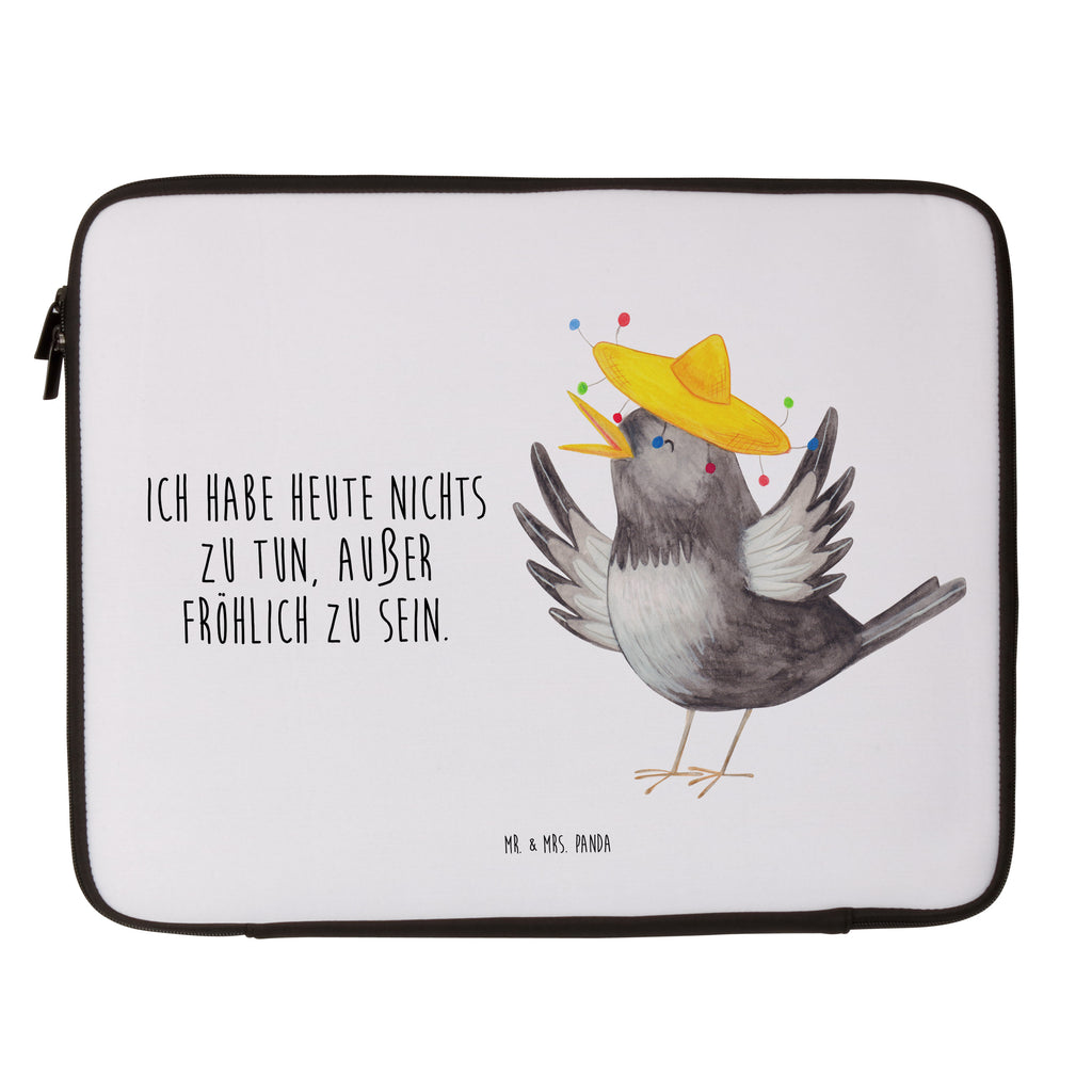 20 x 28 Notebook Tasche  Rabe mit Sombrero Notebook Tasche, Laptop, Computertasche, Tasche, süße Tiermotive, gute Laune, lustige Sprüche, Tiere, Rabe, Vogel, Vögel, Spruch positiv, fröhlich sein, glücklich sein, Glück Spruch, froh, Elster, Motivation
