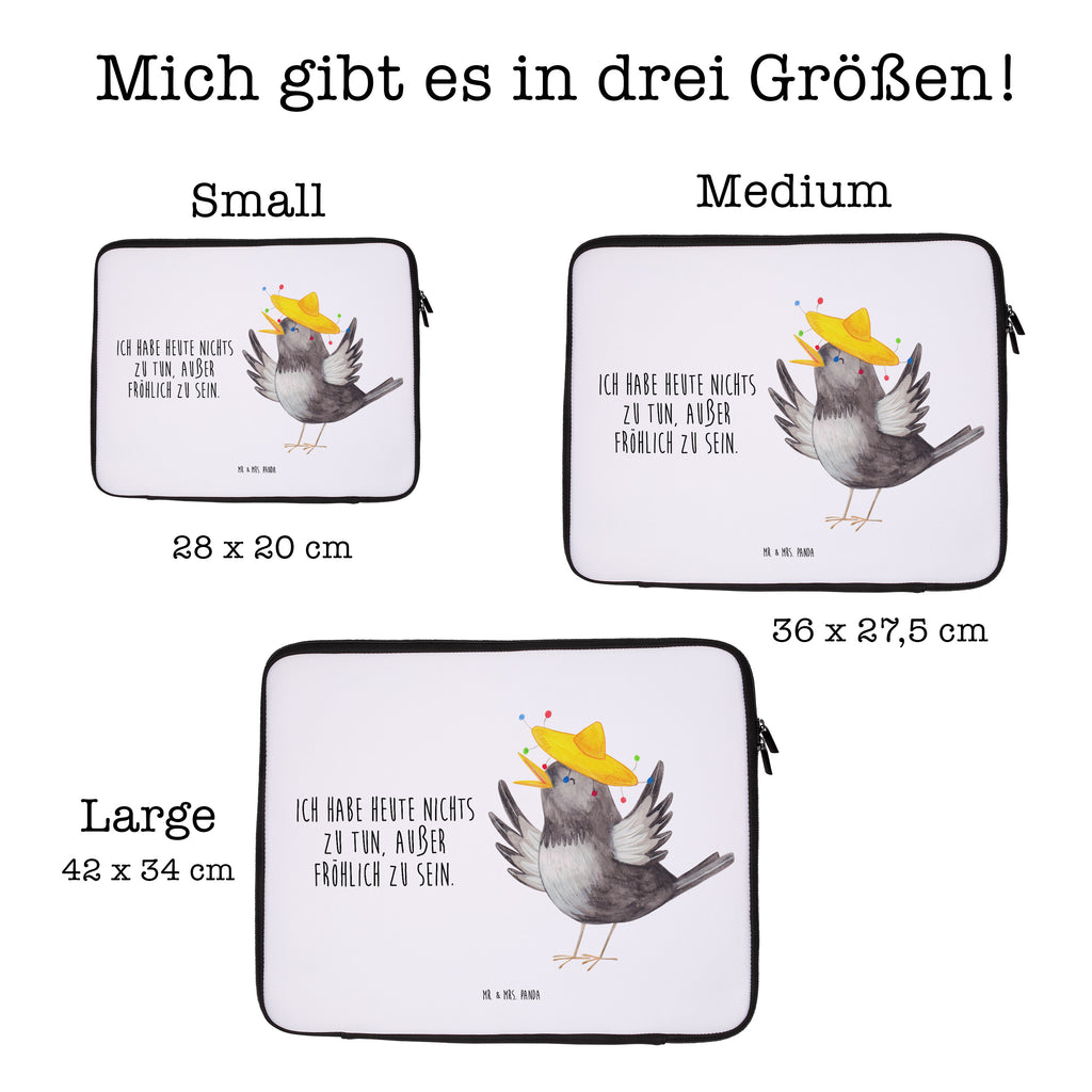 20 x 28 Notebook Tasche  Rabe mit Sombrero Notebook Tasche, Laptop, Computertasche, Tasche, süße Tiermotive, gute Laune, lustige Sprüche, Tiere, Rabe, Vogel, Vögel, Spruch positiv, fröhlich sein, glücklich sein, Glück Spruch, froh, Elster, Motivation