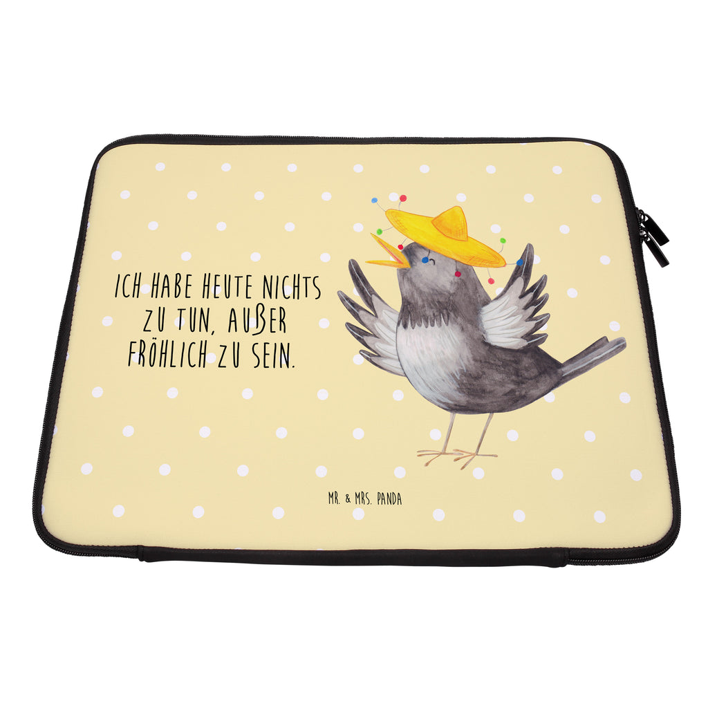 20 x 28 Notebook Tasche  Rabe mit Sombrero Notebook Tasche, Laptop, Computertasche, Tasche, süße Tiermotive, gute Laune, lustige Sprüche, Tiere, Rabe, Vogel, Vögel, Spruch positiv, fröhlich sein, glücklich sein, Glück Spruch, froh, Elster, Motivation