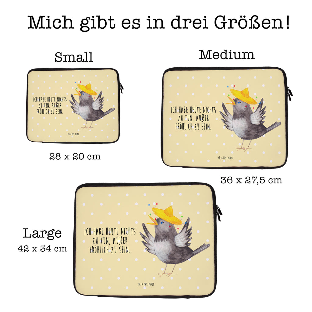 20 x 28 Notebook Tasche  Rabe mit Sombrero Notebook Tasche, Laptop, Computertasche, Tasche, süße Tiermotive, gute Laune, lustige Sprüche, Tiere, Rabe, Vogel, Vögel, Spruch positiv, fröhlich sein, glücklich sein, Glück Spruch, froh, Elster, Motivation