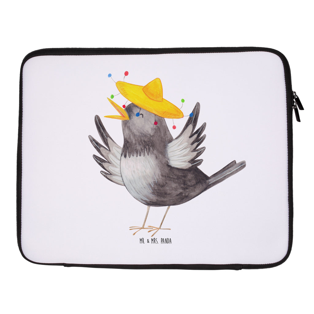 20 x 28 Notebook Tasche  Rabe mit Sombrero Notebook Tasche, Laptop, Computertasche, Tasche, süße Tiermotive, gute Laune, lustige Sprüche, Tiere, Rabe, Vogel, Vögel, Spruch positiv, fröhlich sein, glücklich sein, Glück Spruch, froh, Elster, Motivation