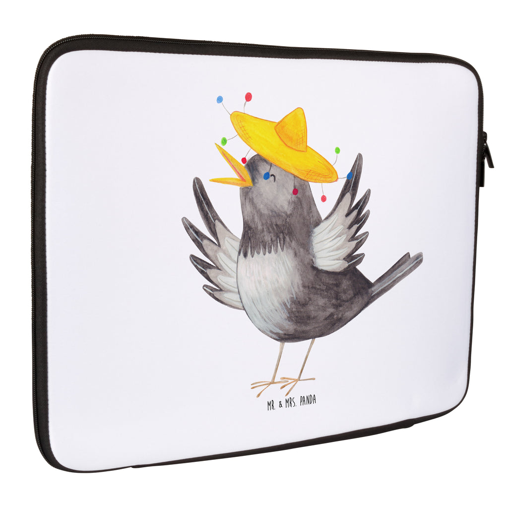 20 x 28 Notebook Tasche  Rabe mit Sombrero Notebook Tasche, Laptop, Computertasche, Tasche, süße Tiermotive, gute Laune, lustige Sprüche, Tiere, Rabe, Vogel, Vögel, Spruch positiv, fröhlich sein, glücklich sein, Glück Spruch, froh, Elster, Motivation