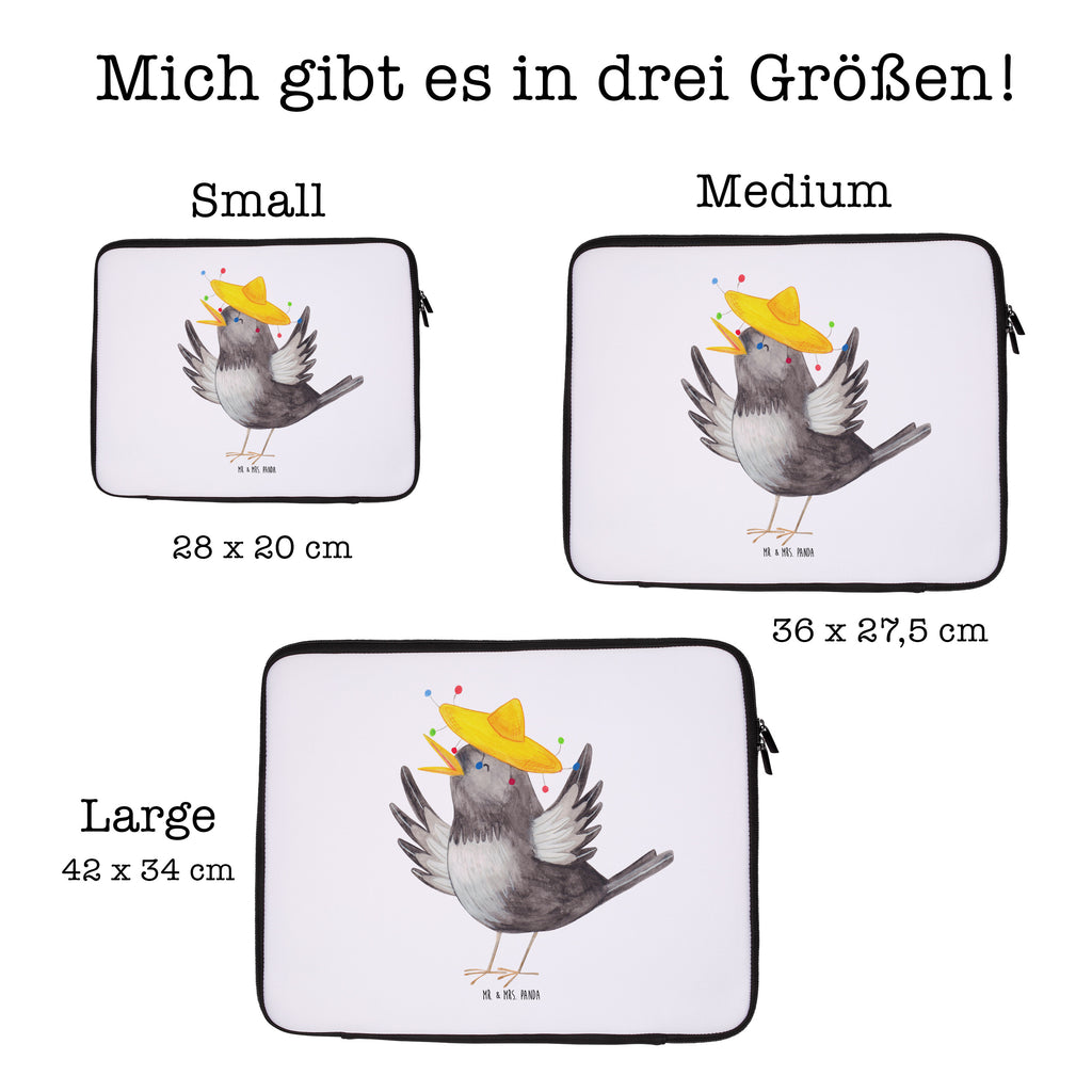 20 x 28 Notebook Tasche  Rabe mit Sombrero Notebook Tasche, Laptop, Computertasche, Tasche, süße Tiermotive, gute Laune, lustige Sprüche, Tiere, Rabe, Vogel, Vögel, Spruch positiv, fröhlich sein, glücklich sein, Glück Spruch, froh, Elster, Motivation