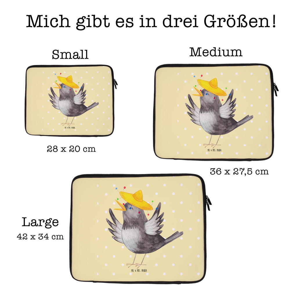 20 x 28 Notebook Tasche  Rabe mit Sombrero Notebook Tasche, Laptop, Computertasche, Tasche, süße Tiermotive, gute Laune, lustige Sprüche, Tiere, Rabe, Vogel, Vögel, Spruch positiv, fröhlich sein, glücklich sein, Glück Spruch, froh, Elster, Motivation