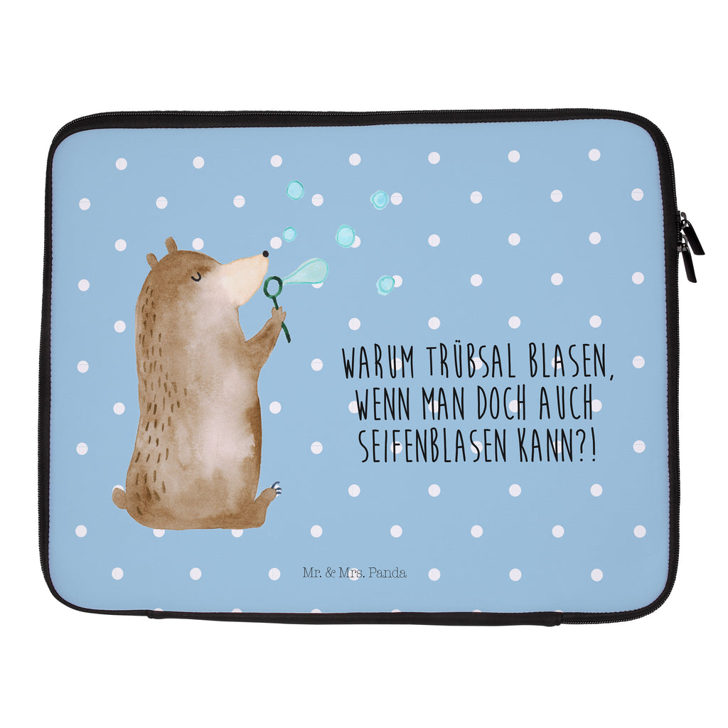 20 x 28 Notebook Tasche  Bär Seifenblasen Notebook Tasche, Laptop, Computertasche, Tasche, Bär, Teddy, Teddybär, Seifenblasen Bär Lustig Sein Glücklich Traurig Happy
