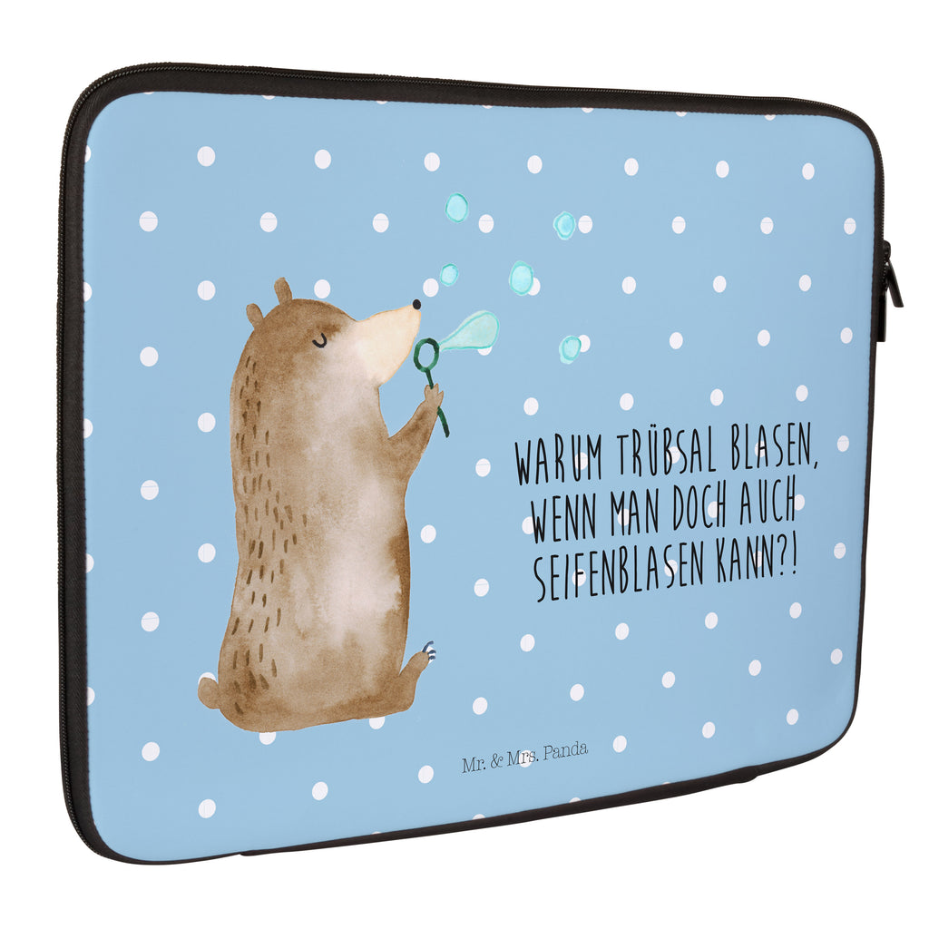 20 x 28 Notebook Tasche  Bär Seifenblasen Notebook Tasche, Laptop, Computertasche, Tasche, Bär, Teddy, Teddybär, Seifenblasen Bär Lustig Sein Glücklich Traurig Happy