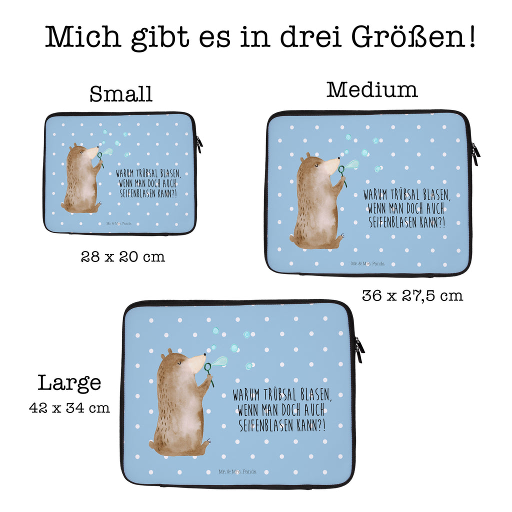 20 x 28 Notebook Tasche  Bär Seifenblasen Notebook Tasche, Laptop, Computertasche, Tasche, Bär, Teddy, Teddybär, Seifenblasen Bär Lustig Sein Glücklich Traurig Happy