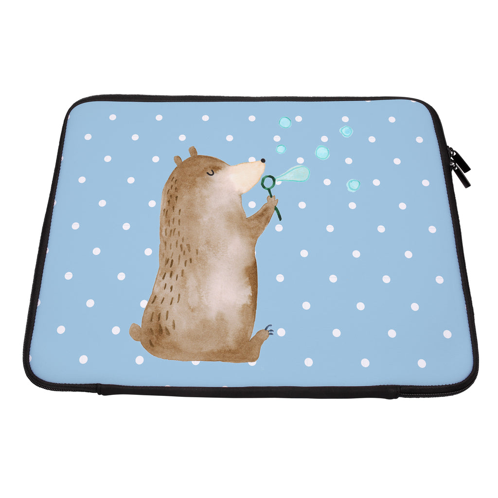 20 x 28 Notebook Tasche  Bär Seifenblasen Notebook Tasche, Laptop, Computertasche, Tasche, Bär, Teddy, Teddybär, Seifenblasen Bär Lustig Sein Glücklich Traurig Happy