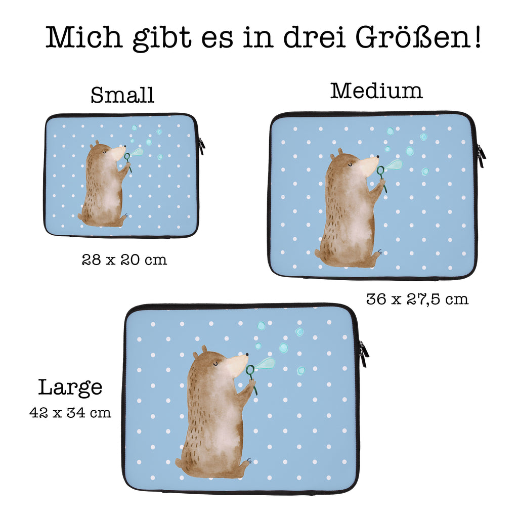 20 x 28 Notebook Tasche  Bär Seifenblasen Notebook Tasche, Laptop, Computertasche, Tasche, Bär, Teddy, Teddybär, Seifenblasen Bär Lustig Sein Glücklich Traurig Happy