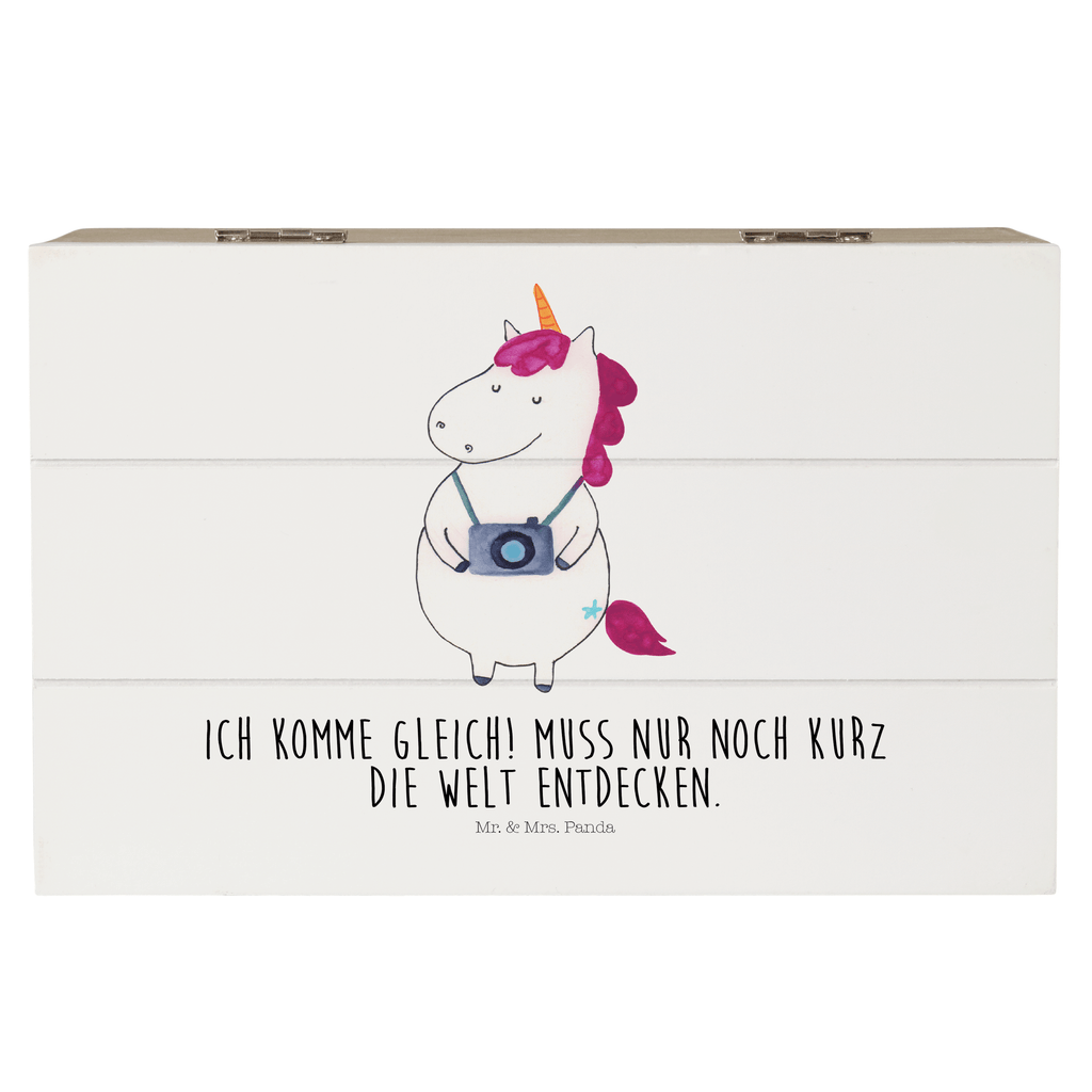 Holzkiste Einhorn Fotograf Holzkiste, Kiste, Schatzkiste, Truhe, Schatulle, XXL, Erinnerungsbox, Erinnerungskiste, Dekokiste, Aufbewahrungsbox, Einhorn, Einhörner, Einhorn Deko, Pegasus, Unicorn, Fotograf, Fotografie, Kamera, Reisen, Weltreise, Weltenbummler, Urlaub, Tourist, Kurztrip, Reise, Städtereise