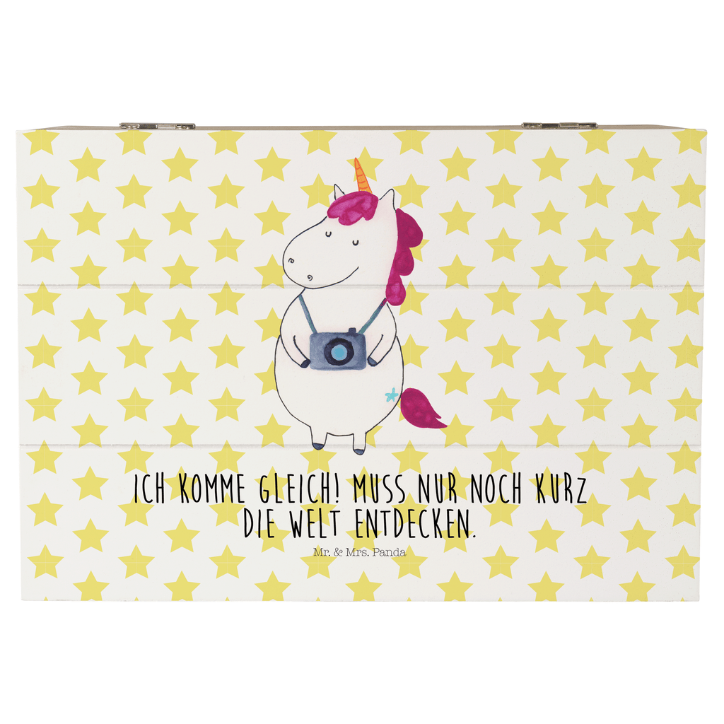 Holzkiste Einhorn Fotograf Holzkiste, Kiste, Schatzkiste, Truhe, Schatulle, XXL, Erinnerungsbox, Erinnerungskiste, Dekokiste, Aufbewahrungsbox, Einhorn, Einhörner, Einhorn Deko, Pegasus, Unicorn, Fotograf, Fotografie, Kamera, Reisen, Weltreise, Weltenbummler, Urlaub, Tourist, Kurztrip, Reise, Städtereise