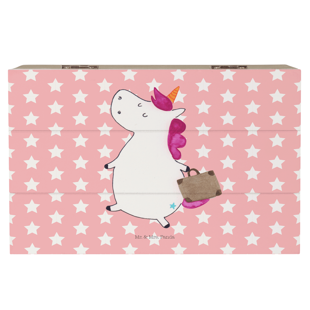 Holzkiste Einhorn Koffer Holzkiste, Kiste, Schatzkiste, Truhe, Schatulle, XXL, Erinnerungsbox, Erinnerungskiste, Dekokiste, Aufbewahrungsbox, Einhorn, Einhörner, Einhorn Deko, Pegasus, Unicorn, unicorn, Koffer, Verreisen, Reise, Gepäck, Abenteuer, Erwachsen, Kind, albern, Spaß, lustig, witzig