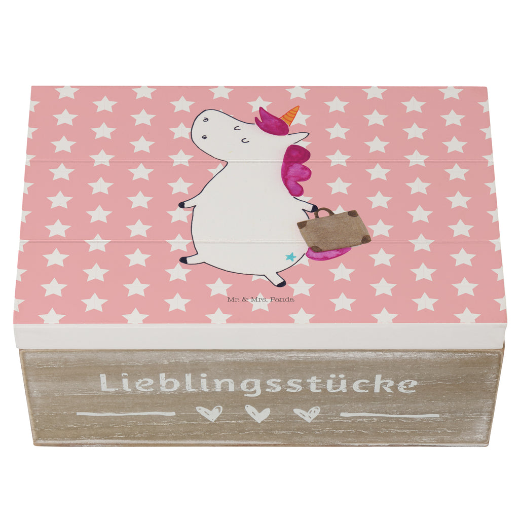 Holzkiste Einhorn Koffer Holzkiste, Kiste, Schatzkiste, Truhe, Schatulle, XXL, Erinnerungsbox, Erinnerungskiste, Dekokiste, Aufbewahrungsbox, Einhorn, Einhörner, Einhorn Deko, Pegasus, Unicorn, unicorn, Koffer, Verreisen, Reise, Gepäck, Abenteuer, Erwachsen, Kind, albern, Spaß, lustig, witzig