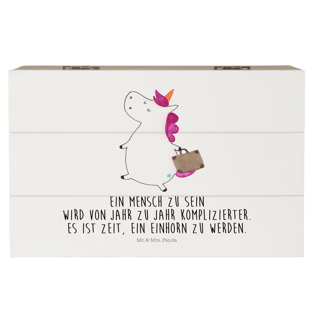Holzkiste Einhorn Koffer Holzkiste, Kiste, Schatzkiste, Truhe, Schatulle, XXL, Erinnerungsbox, Erinnerungskiste, Dekokiste, Aufbewahrungsbox, Einhorn, Einhörner, Einhorn Deko, Pegasus, Unicorn, unicorn, Koffer, Verreisen, Reise, Gepäck, Abenteuer, Erwachsen, Kind, albern, Spaß, lustig, witzig