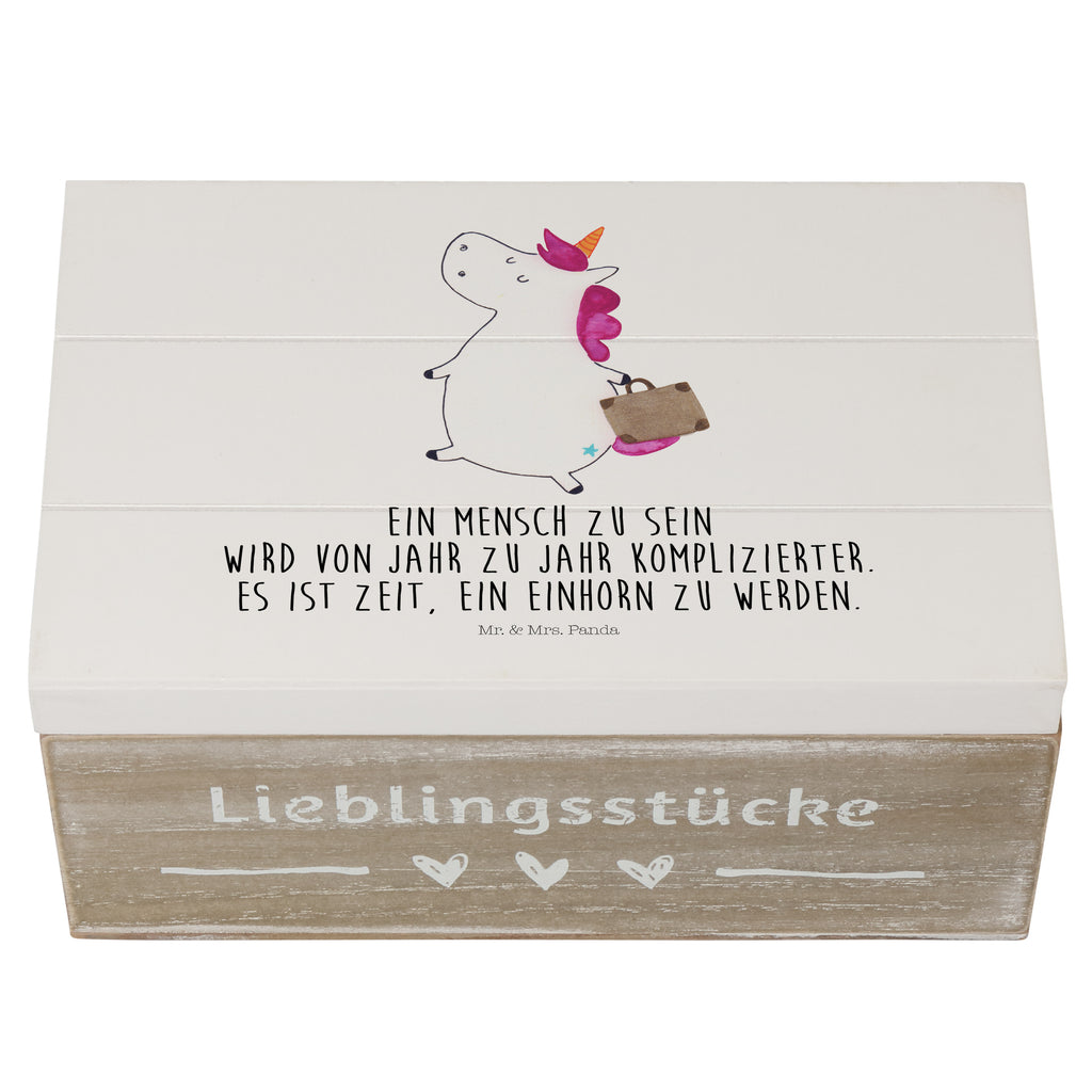Holzkiste Einhorn Koffer Holzkiste, Kiste, Schatzkiste, Truhe, Schatulle, XXL, Erinnerungsbox, Erinnerungskiste, Dekokiste, Aufbewahrungsbox, Einhorn, Einhörner, Einhorn Deko, Pegasus, Unicorn, unicorn, Koffer, Verreisen, Reise, Gepäck, Abenteuer, Erwachsen, Kind, albern, Spaß, lustig, witzig