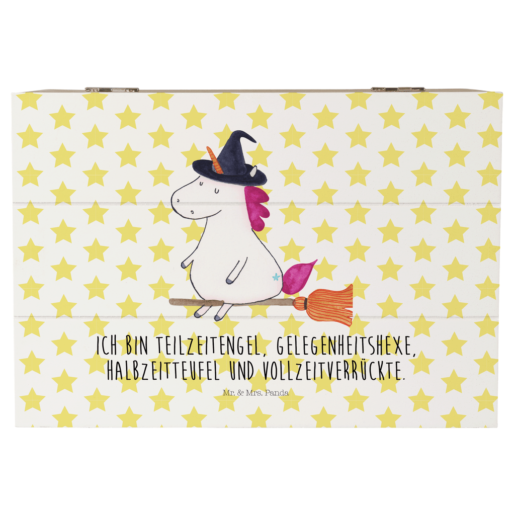 Holzkiste Einhorn Hexe Holzkiste, Kiste, Schatzkiste, Truhe, Schatulle, XXL, Erinnerungsbox, Erinnerungskiste, Dekokiste, Aufbewahrungsbox, Einhorn, Einhörner, Einhorn Deko, Pegasus, Unicorn, Frau, Ehefrau, Hexe, Teufel, Engel, Verrückte, Freundin, Leben, Zicke