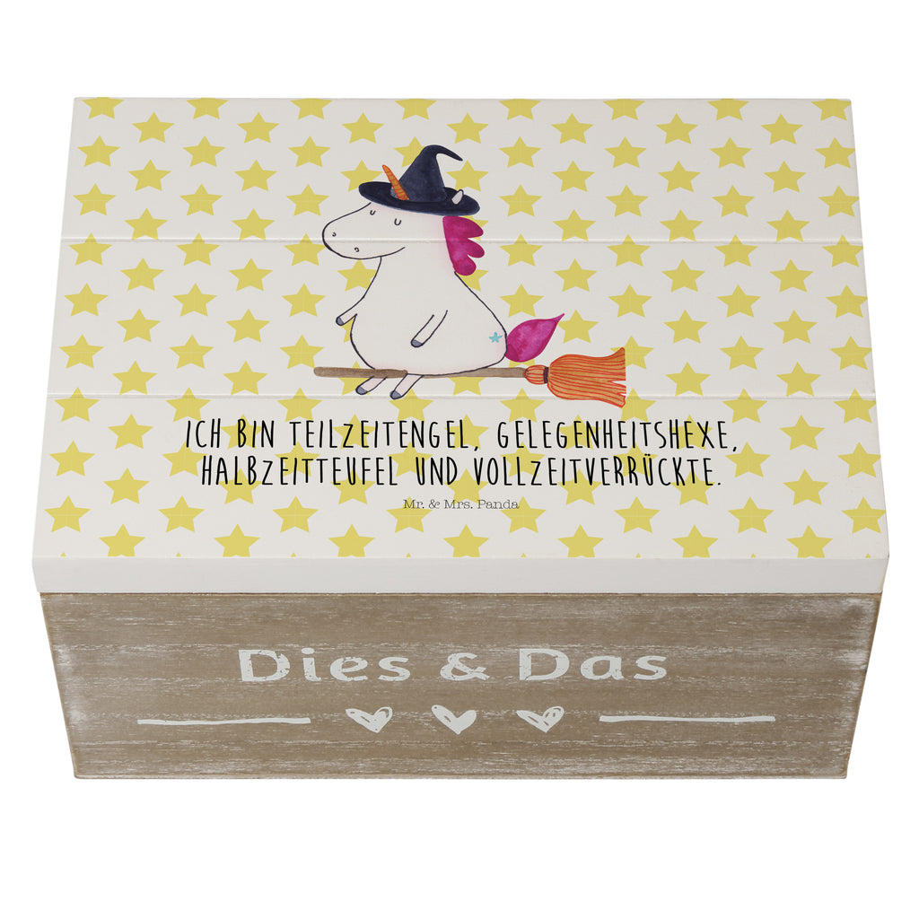 Holzkiste Einhorn Hexe Holzkiste, Kiste, Schatzkiste, Truhe, Schatulle, XXL, Erinnerungsbox, Erinnerungskiste, Dekokiste, Aufbewahrungsbox, Einhorn, Einhörner, Einhorn Deko, Pegasus, Unicorn, Frau, Ehefrau, Hexe, Teufel, Engel, Verrückte, Freundin, Leben, Zicke