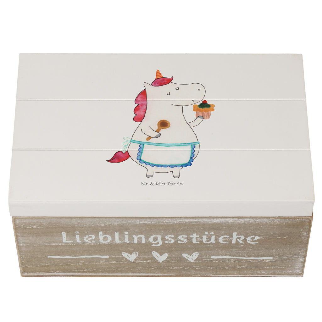 Holzkiste Einhorn Küchenfee Holzkiste, Kiste, Schatzkiste, Truhe, Schatulle, XXL, Erinnerungsbox, Erinnerungskiste, Dekokiste, Aufbewahrungsbox, Einhorn, Einhörner, Einhorn Deko, Pegasus, Unicorn, backen, Muffin, Motivation, Träumer, träumen, Bäckerin, Hobbykoch, Koch, Torte, Kuchen