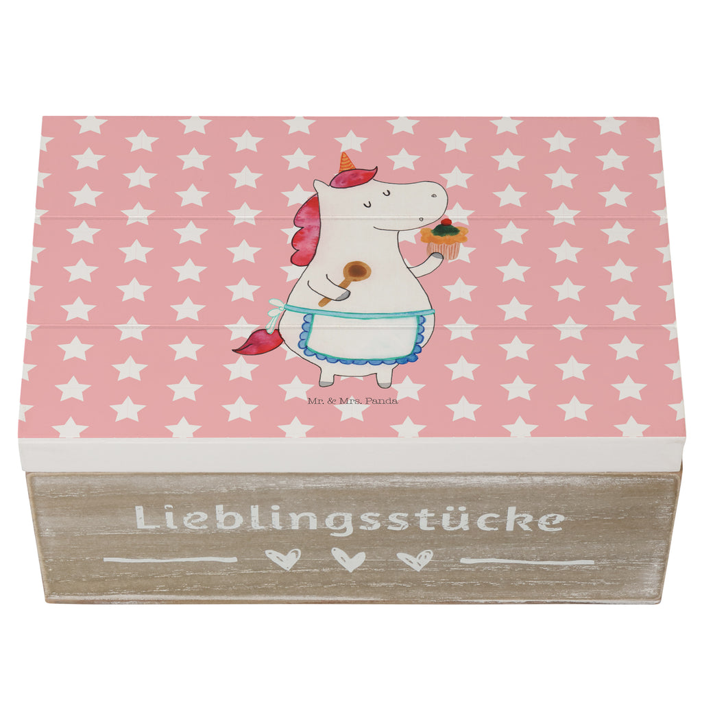 Holzkiste Einhorn Küchenfee Holzkiste, Kiste, Schatzkiste, Truhe, Schatulle, XXL, Erinnerungsbox, Erinnerungskiste, Dekokiste, Aufbewahrungsbox, Einhorn, Einhörner, Einhorn Deko, Pegasus, Unicorn, backen, Muffin, Motivation, Träumer, träumen, Bäckerin, Hobbykoch, Koch, Torte, Kuchen