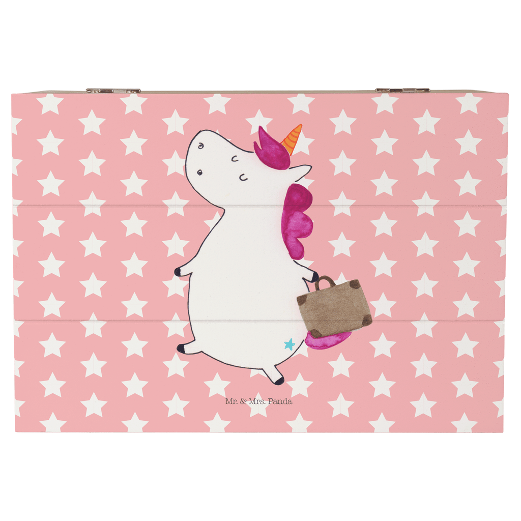 Holzkiste Einhorn Koffer Holzkiste, Kiste, Schatzkiste, Truhe, Schatulle, XXL, Erinnerungsbox, Erinnerungskiste, Dekokiste, Aufbewahrungsbox, Einhorn, Einhörner, Einhorn Deko, Pegasus, Unicorn, unicorn, Koffer, Verreisen, Reise, Gepäck, Abenteuer, Erwachsen, Kind, albern, Spaß, lustig, witzig
