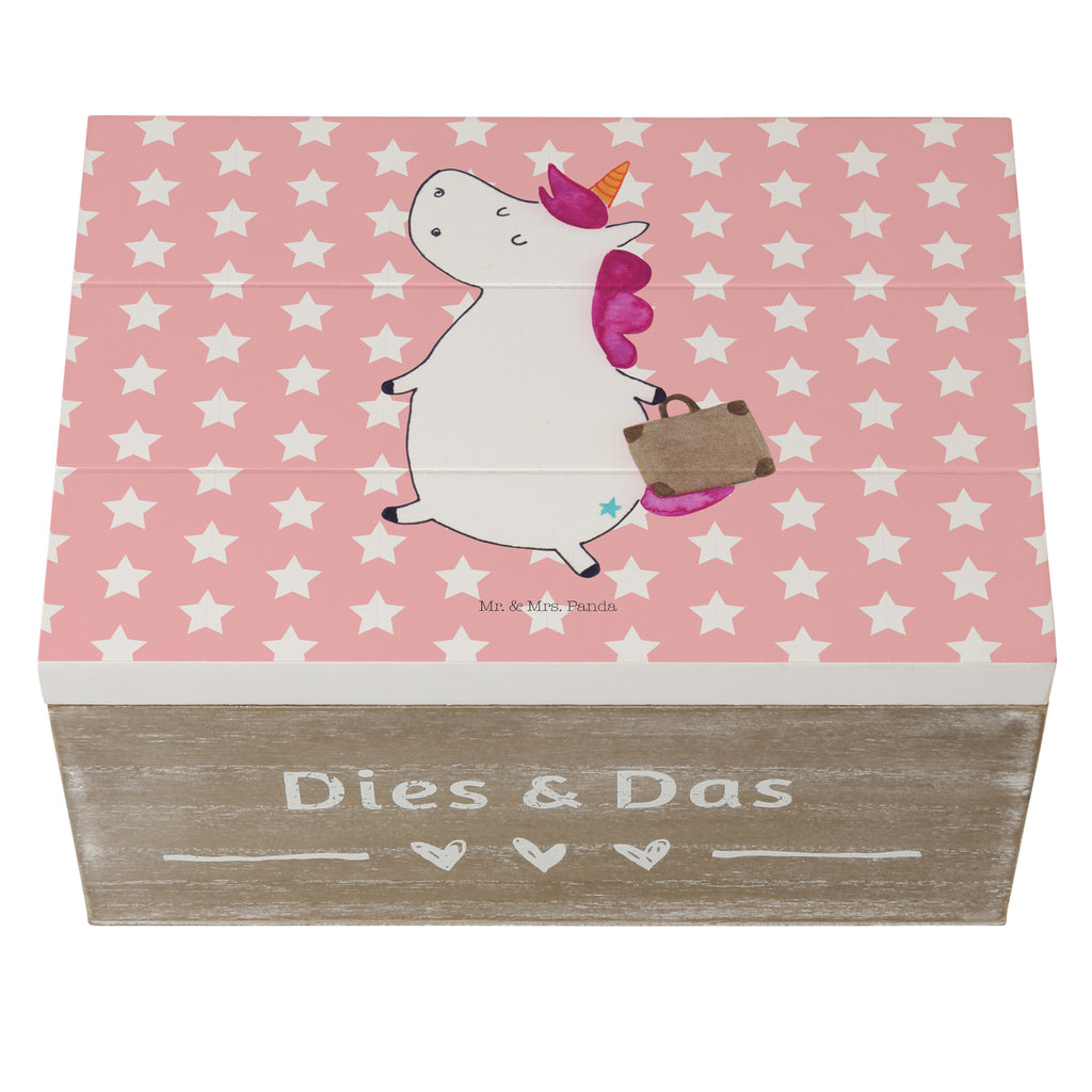 Holzkiste Einhorn Koffer Holzkiste, Kiste, Schatzkiste, Truhe, Schatulle, XXL, Erinnerungsbox, Erinnerungskiste, Dekokiste, Aufbewahrungsbox, Einhorn, Einhörner, Einhorn Deko, Pegasus, Unicorn, unicorn, Koffer, Verreisen, Reise, Gepäck, Abenteuer, Erwachsen, Kind, albern, Spaß, lustig, witzig