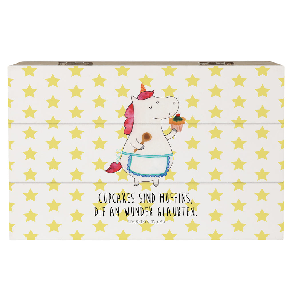 Holzkiste Einhorn Küchenfee Holzkiste, Kiste, Schatzkiste, Truhe, Schatulle, XXL, Erinnerungsbox, Erinnerungskiste, Dekokiste, Aufbewahrungsbox, Einhorn, Einhörner, Einhorn Deko, Pegasus, Unicorn, backen, Muffin, Motivation, Träumer, träumen, Bäckerin, Hobbykoch, Koch, Torte, Kuchen