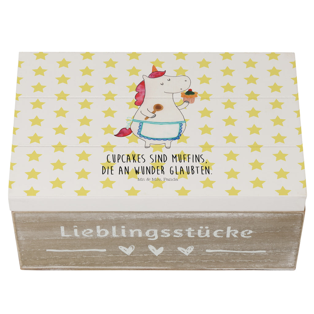 Holzkiste Einhorn Küchenfee Holzkiste, Kiste, Schatzkiste, Truhe, Schatulle, XXL, Erinnerungsbox, Erinnerungskiste, Dekokiste, Aufbewahrungsbox, Einhorn, Einhörner, Einhorn Deko, Pegasus, Unicorn, backen, Muffin, Motivation, Träumer, träumen, Bäckerin, Hobbykoch, Koch, Torte, Kuchen