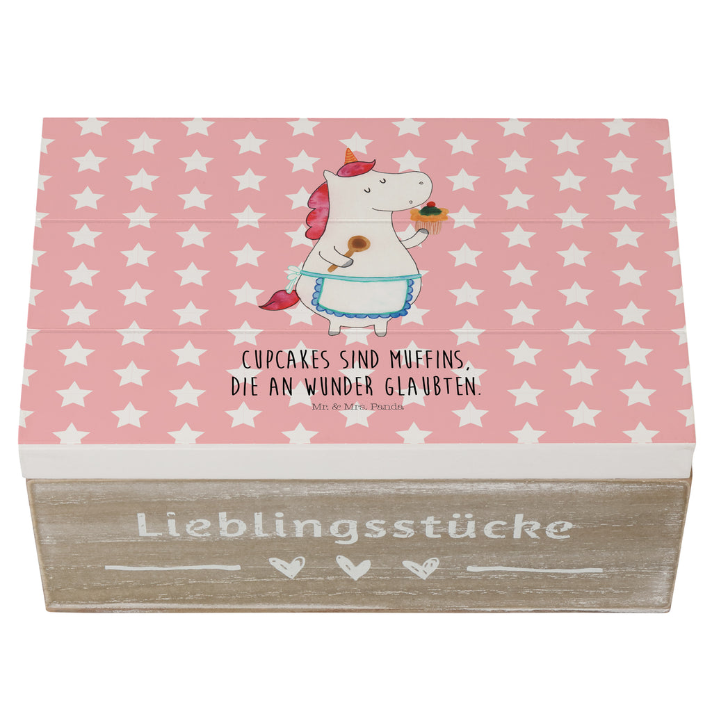Holzkiste Einhorn Küchenfee Holzkiste, Kiste, Schatzkiste, Truhe, Schatulle, XXL, Erinnerungsbox, Erinnerungskiste, Dekokiste, Aufbewahrungsbox, Einhorn, Einhörner, Einhorn Deko, Pegasus, Unicorn, backen, Muffin, Motivation, Träumer, träumen, Bäckerin, Hobbykoch, Koch, Torte, Kuchen
