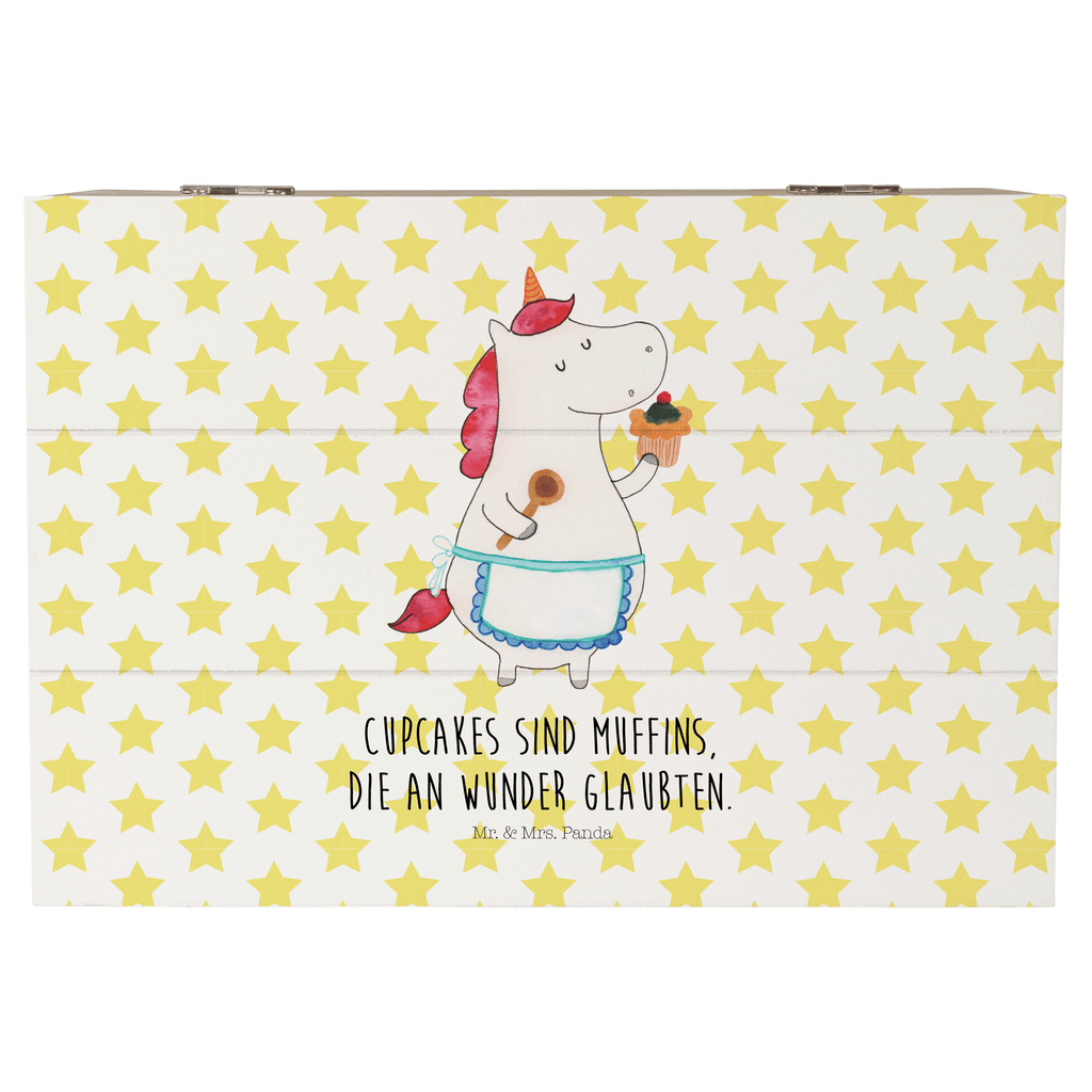 Holzkiste Einhorn Küchenfee Holzkiste, Kiste, Schatzkiste, Truhe, Schatulle, XXL, Erinnerungsbox, Erinnerungskiste, Dekokiste, Aufbewahrungsbox, Einhorn, Einhörner, Einhorn Deko, Pegasus, Unicorn, backen, Muffin, Motivation, Träumer, träumen, Bäckerin, Hobbykoch, Koch, Torte, Kuchen