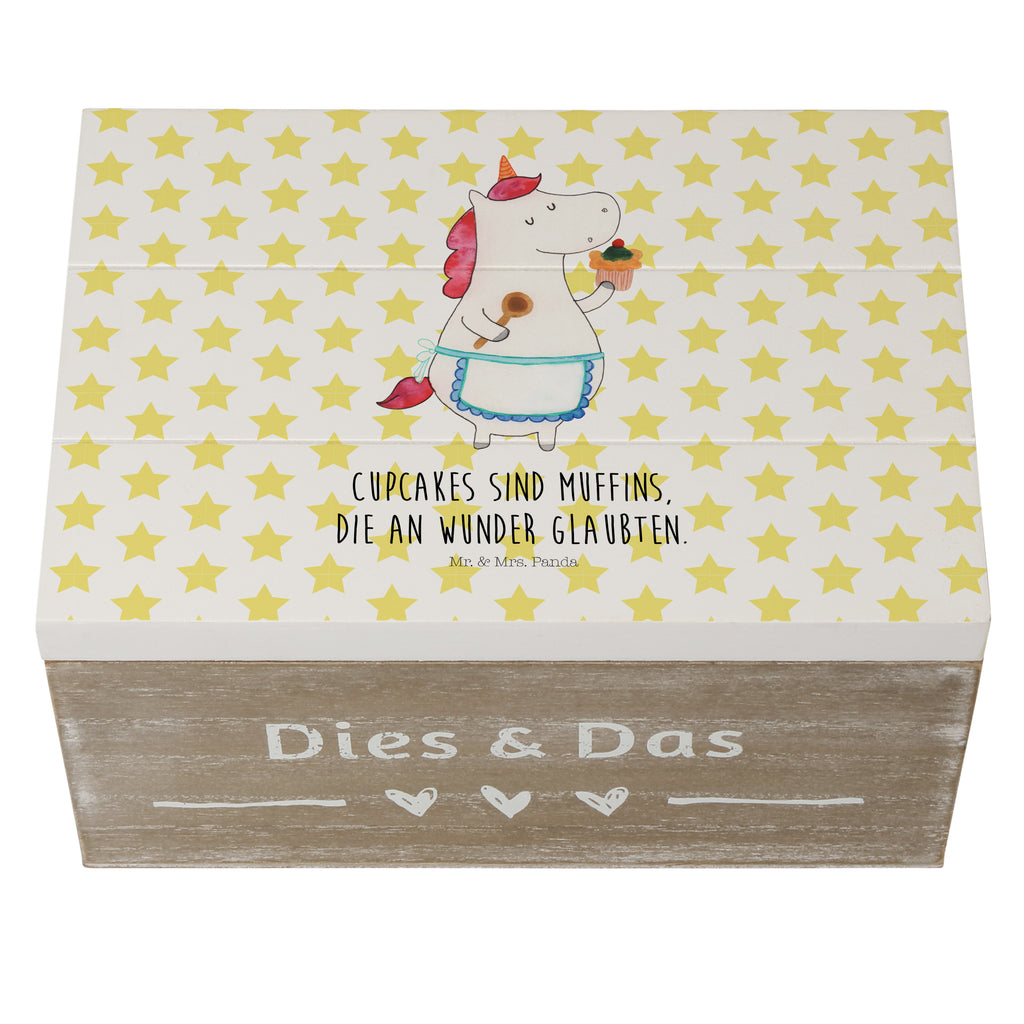 Holzkiste Einhorn Küchenfee Holzkiste, Kiste, Schatzkiste, Truhe, Schatulle, XXL, Erinnerungsbox, Erinnerungskiste, Dekokiste, Aufbewahrungsbox, Einhorn, Einhörner, Einhorn Deko, Pegasus, Unicorn, backen, Muffin, Motivation, Träumer, träumen, Bäckerin, Hobbykoch, Koch, Torte, Kuchen