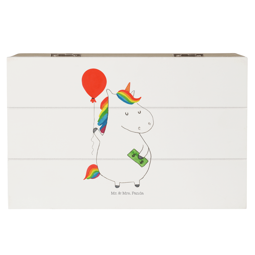Holzkiste Einhorn Luftballon Holzkiste, Kiste, Schatzkiste, Truhe, Schatulle, XXL, Erinnerungsbox, Erinnerungskiste, Dekokiste, Aufbewahrungsbox, Einhorn, Einhörner, Einhorn Deko, Pegasus, Unicorn, Luftballon, Geld, Lebenslust, Freude, Geschenk, Freundin