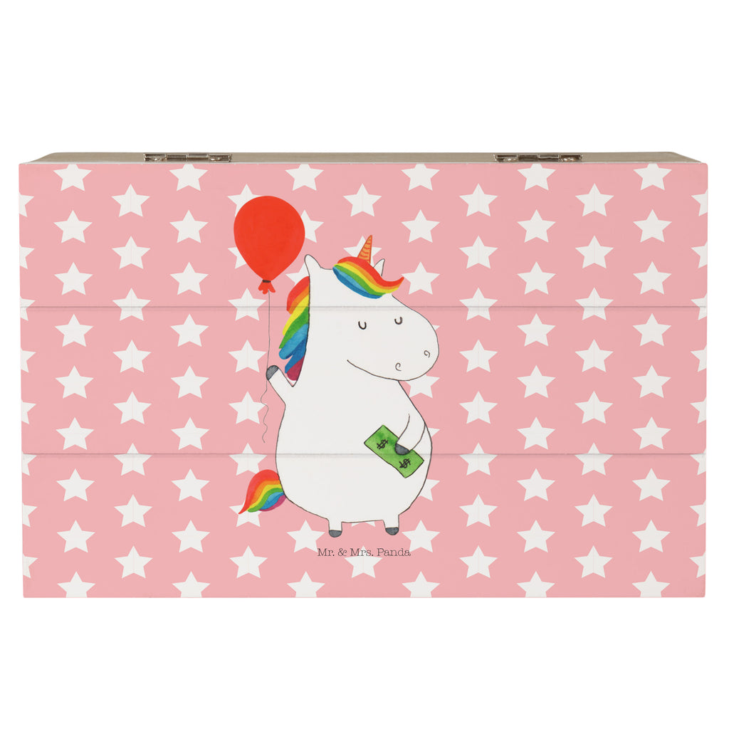 Holzkiste Einhorn Luftballon Holzkiste, Kiste, Schatzkiste, Truhe, Schatulle, XXL, Erinnerungsbox, Erinnerungskiste, Dekokiste, Aufbewahrungsbox, Einhorn, Einhörner, Einhorn Deko, Pegasus, Unicorn, Luftballon, Geld, Lebenslust, Freude, Geschenk, Freundin