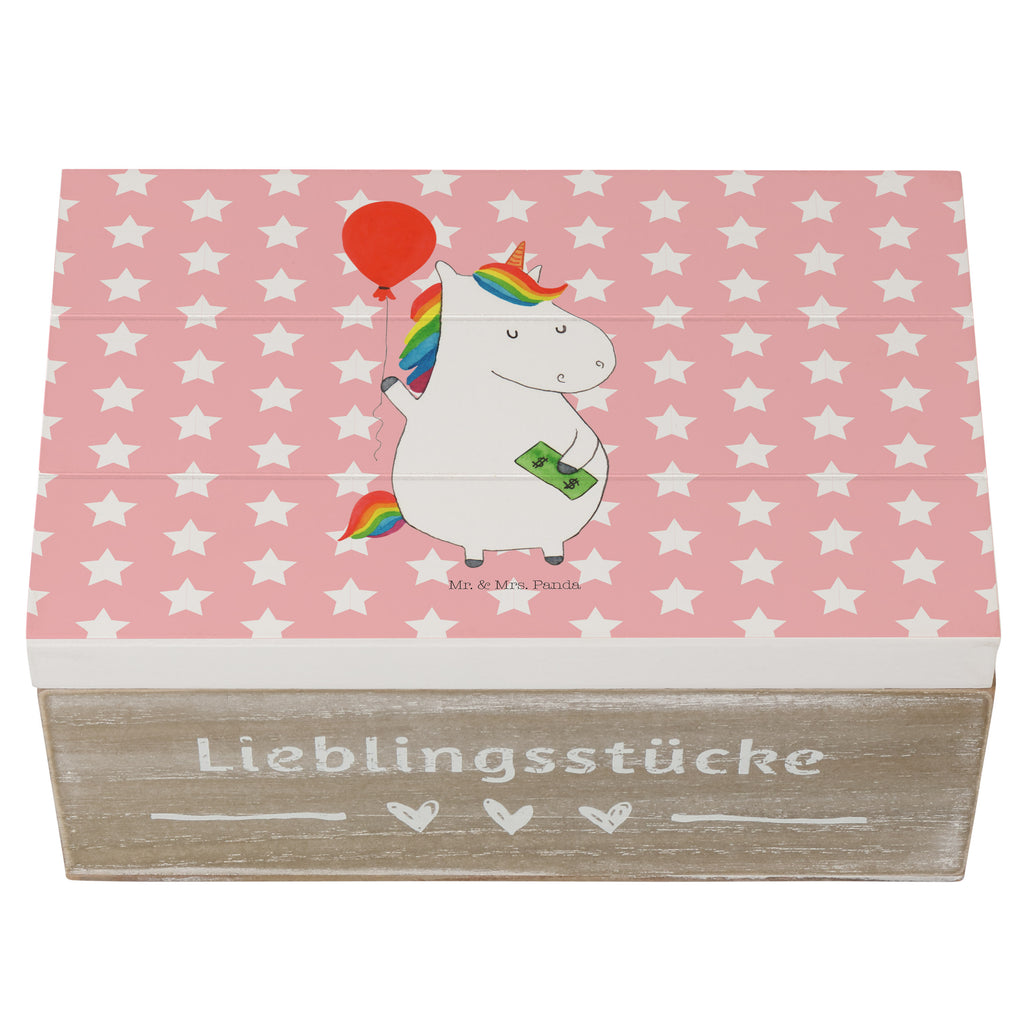 Holzkiste Einhorn Luftballon Holzkiste, Kiste, Schatzkiste, Truhe, Schatulle, XXL, Erinnerungsbox, Erinnerungskiste, Dekokiste, Aufbewahrungsbox, Einhorn, Einhörner, Einhorn Deko, Pegasus, Unicorn, Luftballon, Geld, Lebenslust, Freude, Geschenk, Freundin