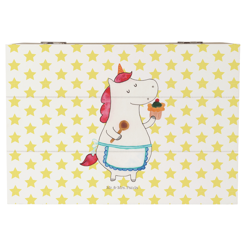 Holzkiste Einhorn Küchenfee Holzkiste, Kiste, Schatzkiste, Truhe, Schatulle, XXL, Erinnerungsbox, Erinnerungskiste, Dekokiste, Aufbewahrungsbox, Einhorn, Einhörner, Einhorn Deko, Pegasus, Unicorn, backen, Muffin, Motivation, Träumer, träumen, Bäckerin, Hobbykoch, Koch, Torte, Kuchen