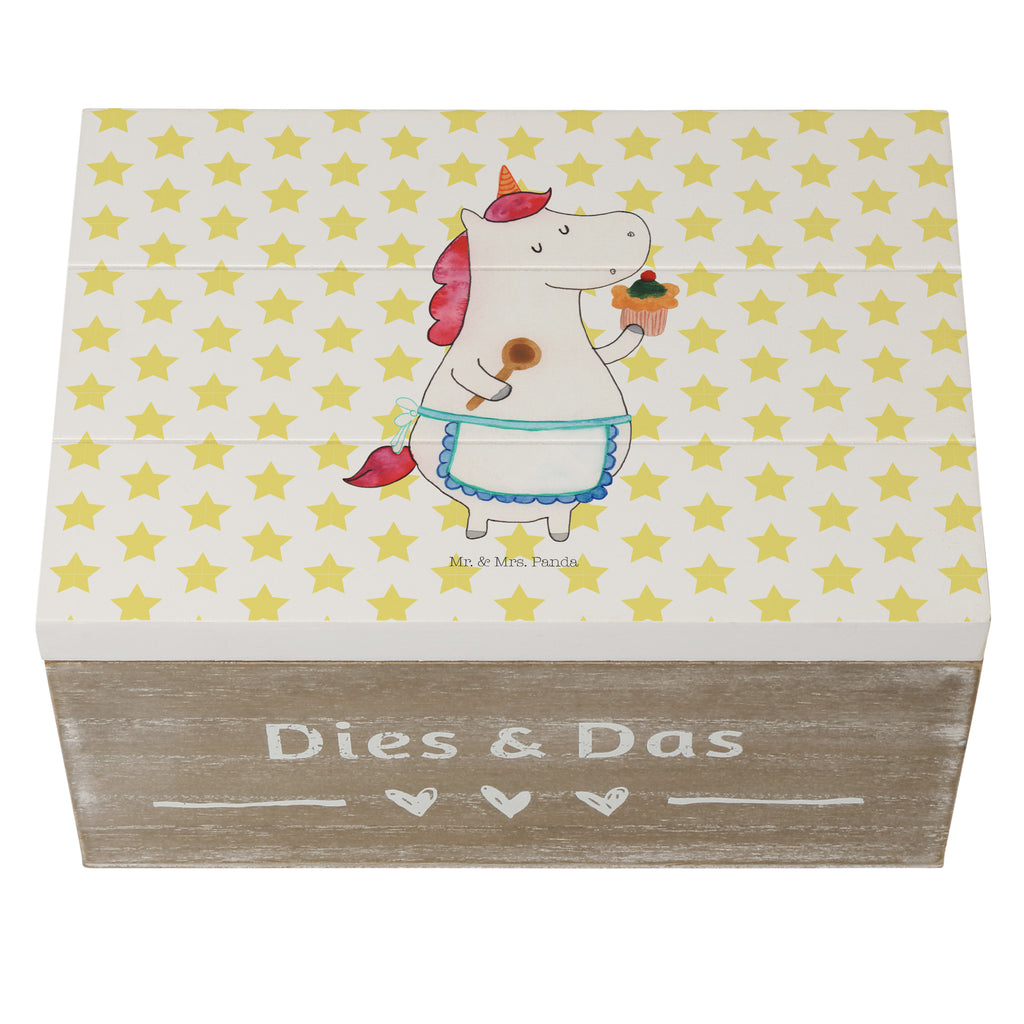 Holzkiste Einhorn Küchenfee Holzkiste, Kiste, Schatzkiste, Truhe, Schatulle, XXL, Erinnerungsbox, Erinnerungskiste, Dekokiste, Aufbewahrungsbox, Einhorn, Einhörner, Einhorn Deko, Pegasus, Unicorn, backen, Muffin, Motivation, Träumer, träumen, Bäckerin, Hobbykoch, Koch, Torte, Kuchen