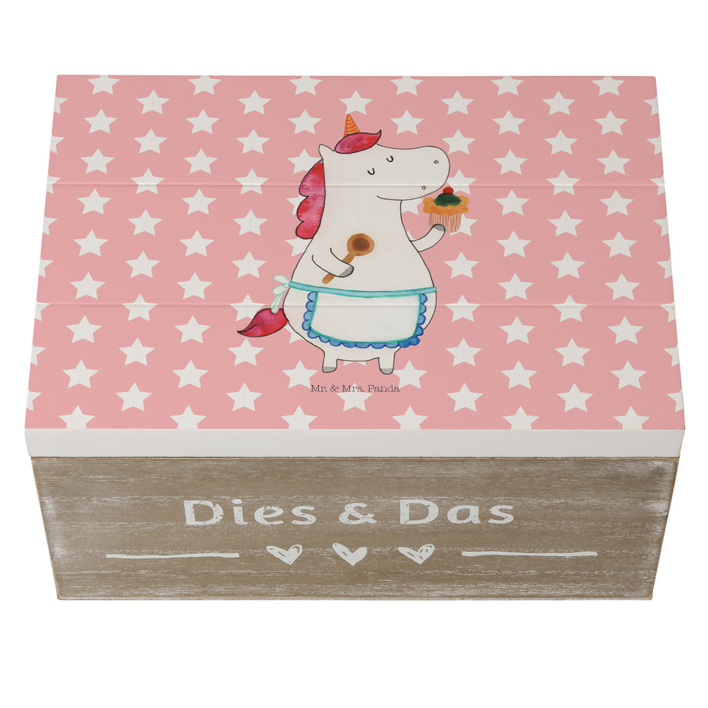 Holzkiste Einhorn Küchenfee Holzkiste, Kiste, Schatzkiste, Truhe, Schatulle, XXL, Erinnerungsbox, Erinnerungskiste, Dekokiste, Aufbewahrungsbox, Einhorn, Einhörner, Einhorn Deko, Pegasus, Unicorn, backen, Muffin, Motivation, Träumer, träumen, Bäckerin, Hobbykoch, Koch, Torte, Kuchen