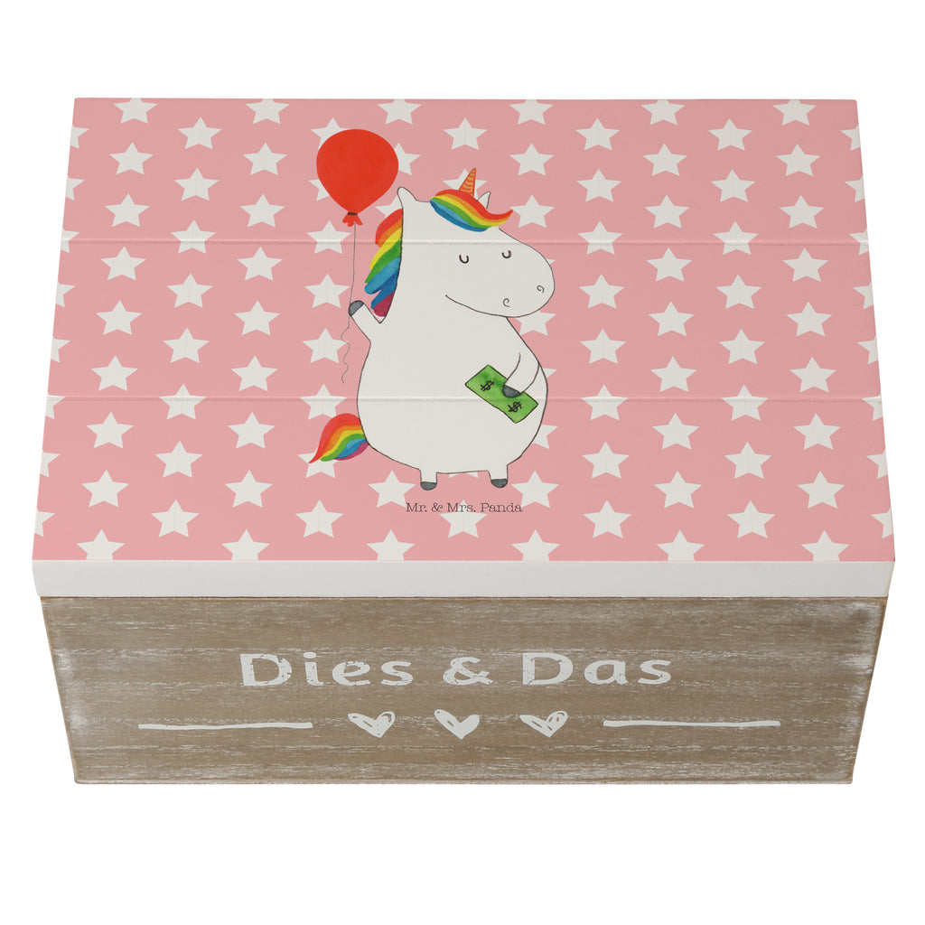 Holzkiste Einhorn Luftballon Holzkiste, Kiste, Schatzkiste, Truhe, Schatulle, XXL, Erinnerungsbox, Erinnerungskiste, Dekokiste, Aufbewahrungsbox, Einhorn, Einhörner, Einhorn Deko, Pegasus, Unicorn, Luftballon, Geld, Lebenslust, Freude, Geschenk, Freundin