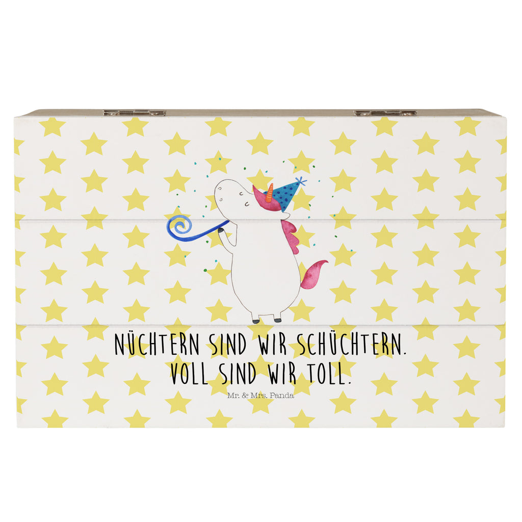 Holzkiste Einhorn Party Holzkiste, Kiste, Schatzkiste, Truhe, Schatulle, XXL, Erinnerungsbox, Erinnerungskiste, Dekokiste, Aufbewahrungsbox, Einhorn, Einhörner, Einhorn Deko, Pegasus, Unicorn, Glitzer, Konfetti, Party, Geburtstag, Feier, Fest, Alkohol, Disco, Club