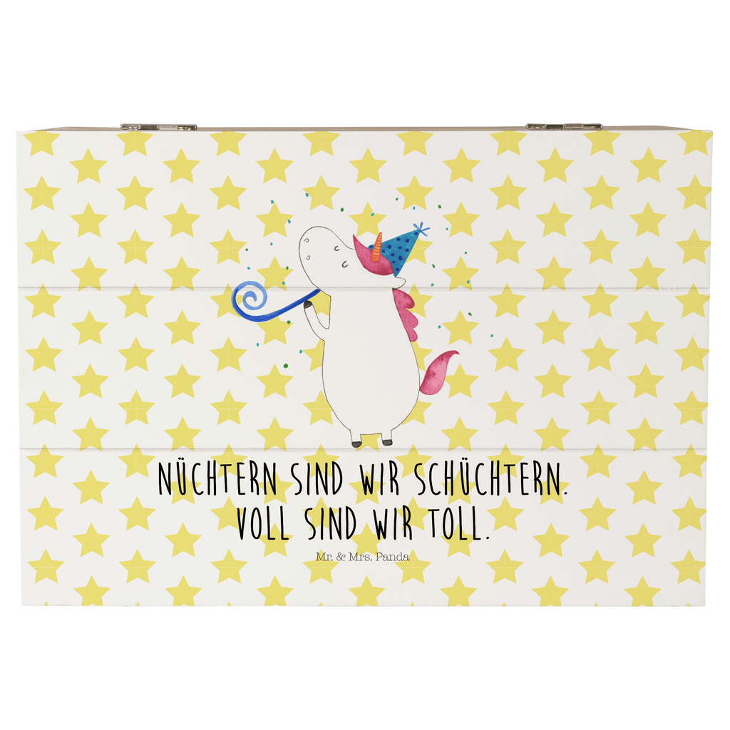 Holzkiste Einhorn Party Holzkiste, Kiste, Schatzkiste, Truhe, Schatulle, XXL, Erinnerungsbox, Erinnerungskiste, Dekokiste, Aufbewahrungsbox, Einhorn, Einhörner, Einhorn Deko, Pegasus, Unicorn, Glitzer, Konfetti, Party, Geburtstag, Feier, Fest, Alkohol, Disco, Club