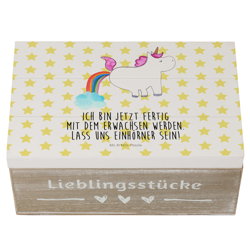 Holzkiste Einhorn Pupsend Holzkiste, Kiste, Schatzkiste, Truhe, Schatulle, XXL, Erinnerungsbox, Erinnerungskiste, Dekokiste, Aufbewahrungsbox, Einhorn, Einhörner, Einhorn Deko, Pegasus, Unicorn, Pups, Regenbogen, Glitzer, Einhornpower, Erwachsenwerden, Spaß, lustig, Freundin