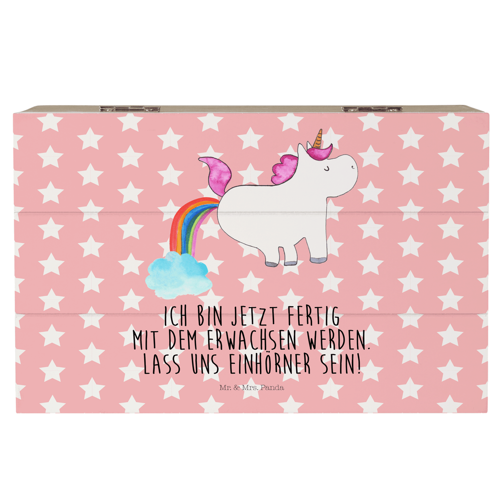 Holzkiste Einhorn Pupsend Holzkiste, Kiste, Schatzkiste, Truhe, Schatulle, XXL, Erinnerungsbox, Erinnerungskiste, Dekokiste, Aufbewahrungsbox, Einhorn, Einhörner, Einhorn Deko, Pegasus, Unicorn, Pups, Regenbogen, Glitzer, Einhornpower, Erwachsenwerden, Spaß, lustig, Freundin