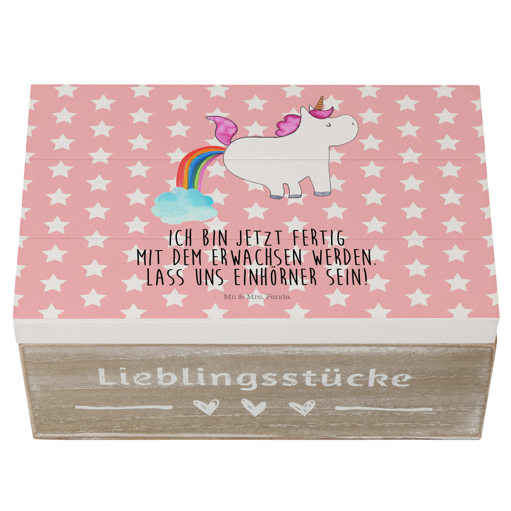 Holzkiste Einhorn Pupsend Holzkiste, Kiste, Schatzkiste, Truhe, Schatulle, XXL, Erinnerungsbox, Erinnerungskiste, Dekokiste, Aufbewahrungsbox, Einhorn, Einhörner, Einhorn Deko, Pegasus, Unicorn, Pups, Regenbogen, Glitzer, Einhornpower, Erwachsenwerden, Spaß, lustig, Freundin