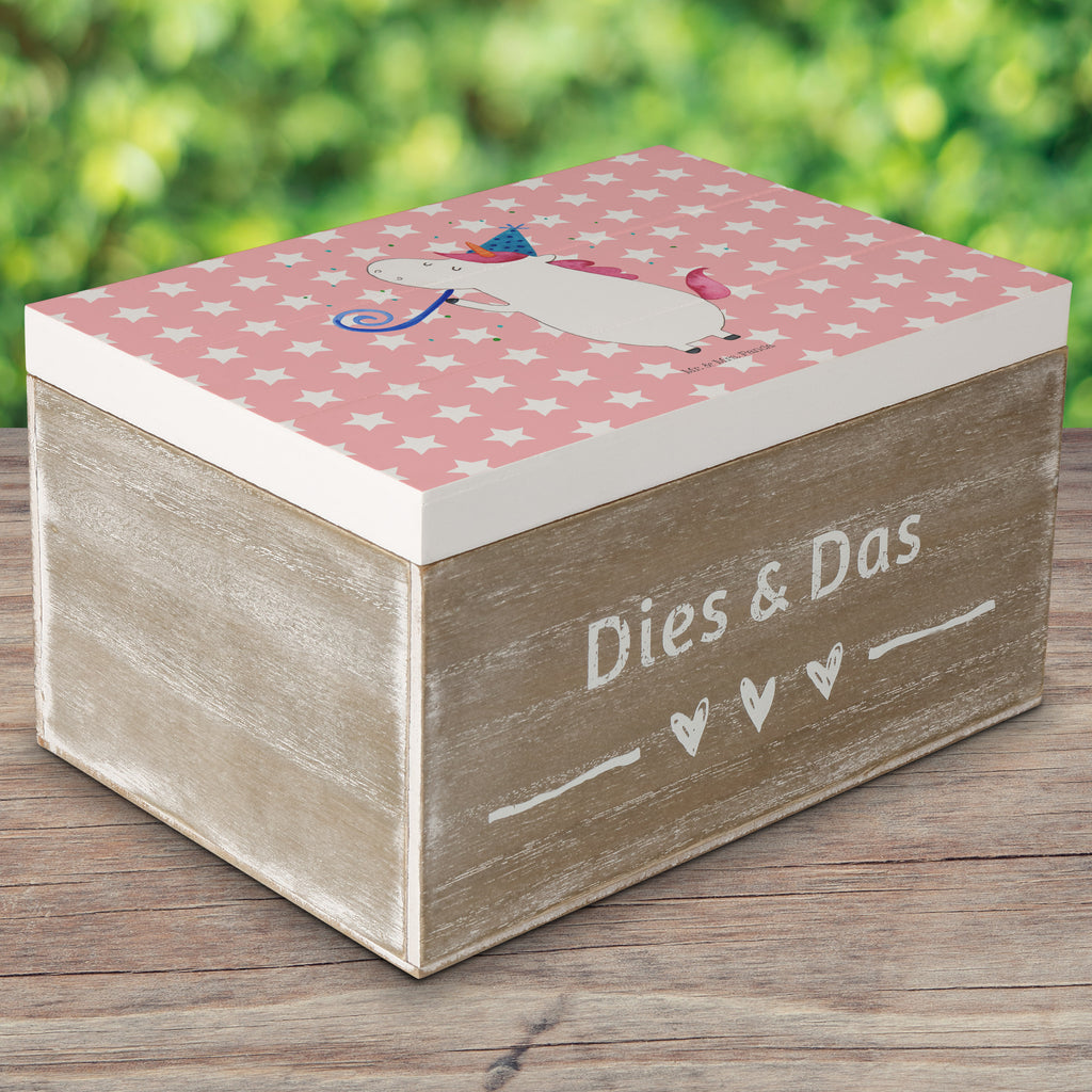 Holzkiste Einhorn Party Holzkiste, Kiste, Schatzkiste, Truhe, Schatulle, XXL, Erinnerungsbox, Erinnerungskiste, Dekokiste, Aufbewahrungsbox, Einhorn, Einhörner, Einhorn Deko, Pegasus, Unicorn, Glitzer, Konfetti, Party, Geburtstag, Feier, Fest, Alkohol, Disco, Club