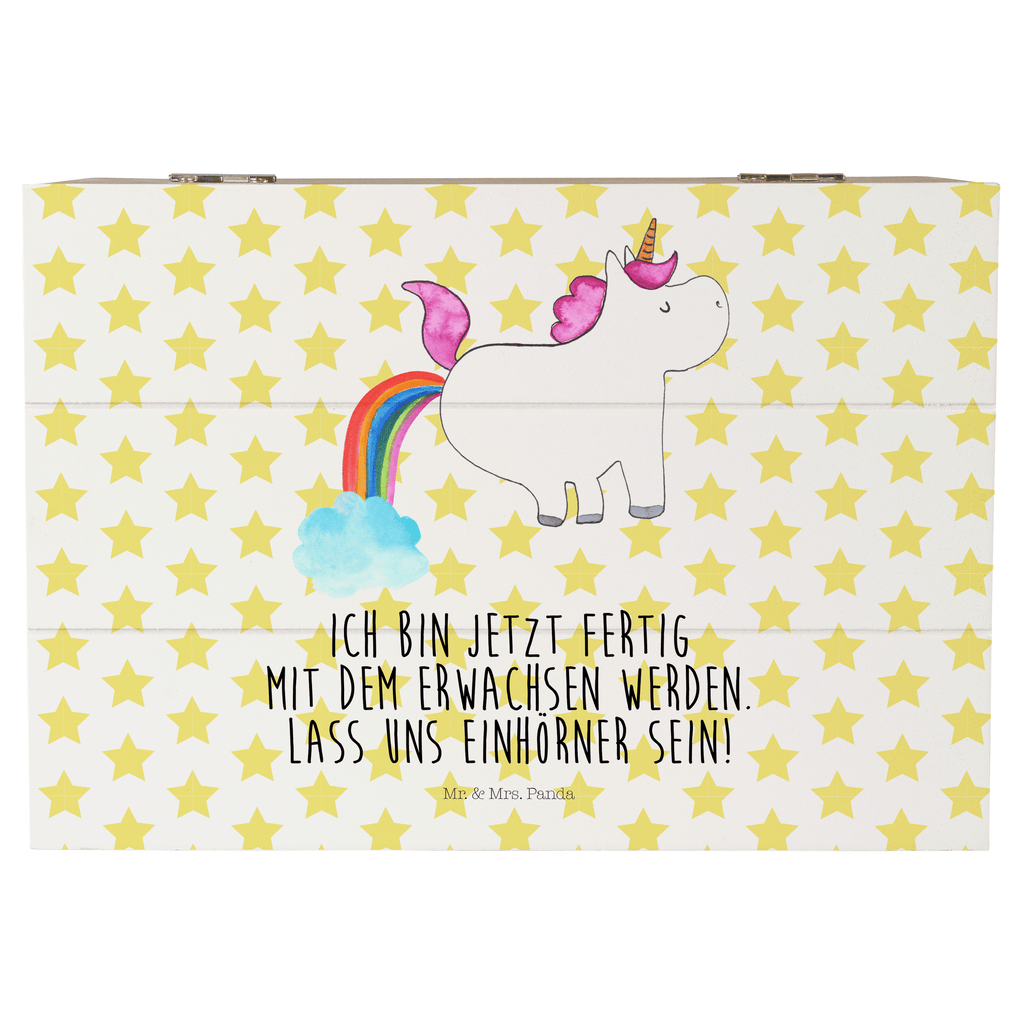 Holzkiste Einhorn Pupsend Holzkiste, Kiste, Schatzkiste, Truhe, Schatulle, XXL, Erinnerungsbox, Erinnerungskiste, Dekokiste, Aufbewahrungsbox, Einhorn, Einhörner, Einhorn Deko, Pegasus, Unicorn, Pups, Regenbogen, Glitzer, Einhornpower, Erwachsenwerden, Spaß, lustig, Freundin