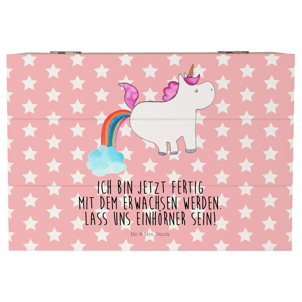Holzkiste Einhorn Pupsend Holzkiste, Kiste, Schatzkiste, Truhe, Schatulle, XXL, Erinnerungsbox, Erinnerungskiste, Dekokiste, Aufbewahrungsbox, Einhorn, Einhörner, Einhorn Deko, Pegasus, Unicorn, Pups, Regenbogen, Glitzer, Einhornpower, Erwachsenwerden, Spaß, lustig, Freundin