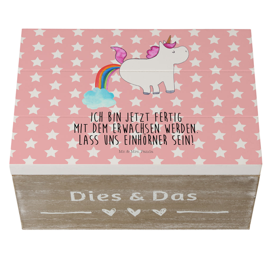 Holzkiste Einhorn Pupsend Holzkiste, Kiste, Schatzkiste, Truhe, Schatulle, XXL, Erinnerungsbox, Erinnerungskiste, Dekokiste, Aufbewahrungsbox, Einhorn, Einhörner, Einhorn Deko, Pegasus, Unicorn, Pups, Regenbogen, Glitzer, Einhornpower, Erwachsenwerden, Spaß, lustig, Freundin