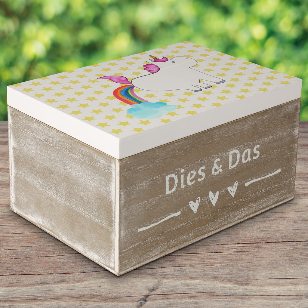 Holzkiste Einhorn Pupsend Holzkiste, Kiste, Schatzkiste, Truhe, Schatulle, XXL, Erinnerungsbox, Erinnerungskiste, Dekokiste, Aufbewahrungsbox, Einhorn, Einhörner, Einhorn Deko, Pegasus, Unicorn, Pups, Regenbogen, Glitzer, Einhornpower, Erwachsenwerden, Spaß, lustig, Freundin