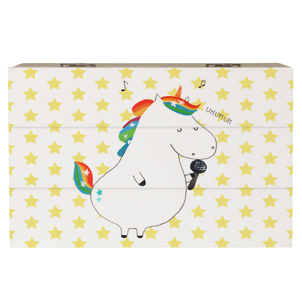 Holzkiste Einhorn Sänger Holzkiste, Kiste, Schatzkiste, Truhe, Schatulle, XXL, Erinnerungsbox, Erinnerungskiste, Dekokiste, Aufbewahrungsbox, Einhorn, Einhörner, Einhorn Deko, Pegasus, Unicorn, Glitzer, Konfetti, Party, Geburtstag, Feier, Fest, Disco, Sängerin, Sänger, Freundin