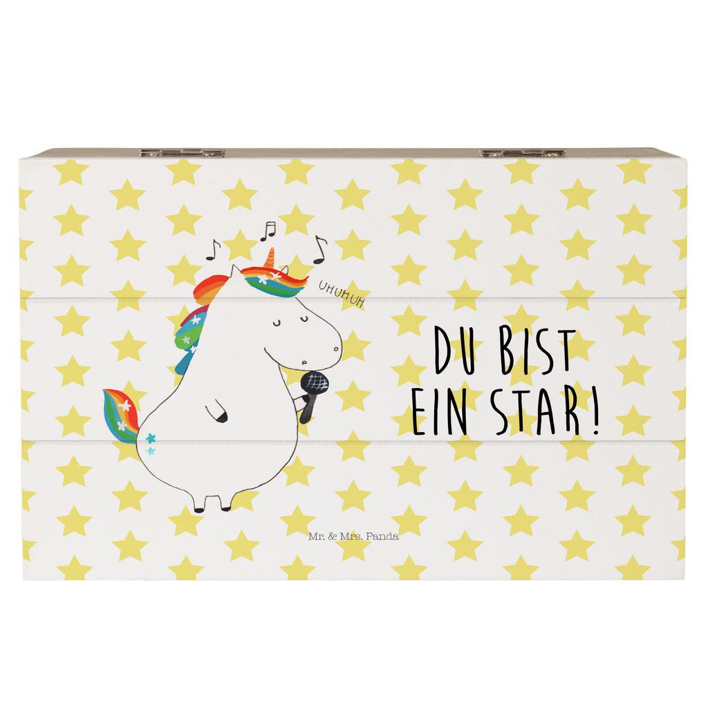 Holzkiste Einhorn Sänger Holzkiste, Kiste, Schatzkiste, Truhe, Schatulle, XXL, Erinnerungsbox, Erinnerungskiste, Dekokiste, Aufbewahrungsbox, Einhorn, Einhörner, Einhorn Deko, Pegasus, Unicorn, Glitzer, Konfetti, Party, Geburtstag, Feier, Fest, Disco, Sängerin, Sänger, Freundin
